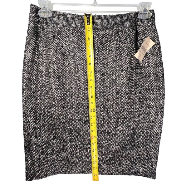 NWT Coldwater Creek Tweed Shimmer Pencil Skirt Black White Metallic Sparkles 10P - Picture 11 of 12